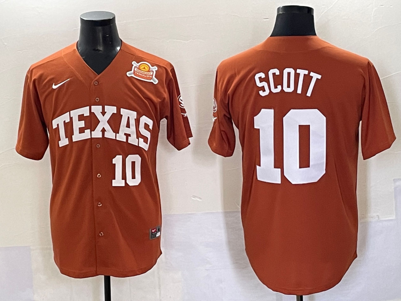 Men Texas Longhorns #10 Scott brown Nike joint Name NCAA 2025 Jersey style 17->ncaa teams->NCAA Jersey